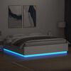 vidaXL Bed Frame with LED without Mattress White 200x200 cm