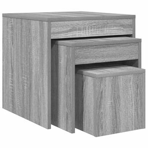 vidaXL Nesting Tables 3 pcs Grey Sonoma Engineered Wood