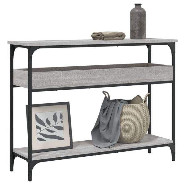 vidaXL Console Table with Shelf Grey Sonoma 100x29x75cm Engineered Wood