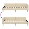 vidaXL Corner Bed Frame with Headboard Cream 90 x 190 cm Fabric