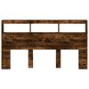 vidaXL Headboard Cabinet with LED Smoked Oak 180x17x102 cm