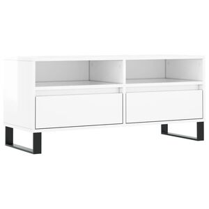 vidaXL TV Cabinet High Gloss White 100x34.5x44.5 cm Engineered Wood