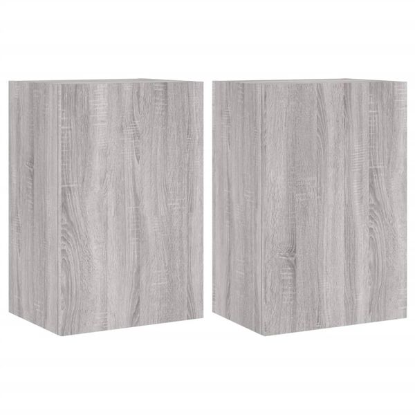 vidaXL TV Wall Cabinets 2 pcs Grey Sonoma 40.5x30x60 cm Engineered Wood