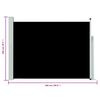 vidaXL Patio Retractable Side Awning 100x500 cm Black