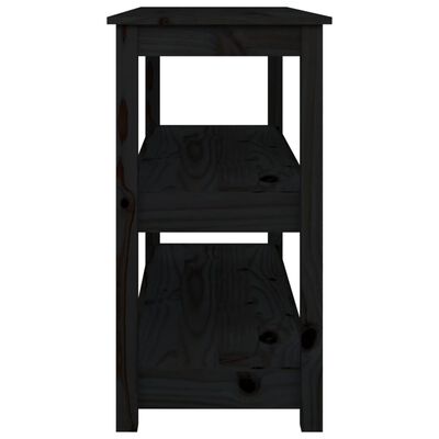 vidaXL Console Table Black 110x40x74 cm Solid Wood Pine