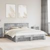 vidaXL Bed Frame Concrete Grey 200 x 200 cm Engineered Wood