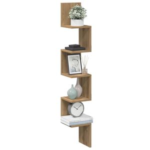 vidaXL Wall Corner Shelf Artisan Oak 20x20x127,5 cm Engineered Wood