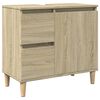vidaXL 3 Piece Bathroom Furniture Set Sonoma Oak Engineered Wood