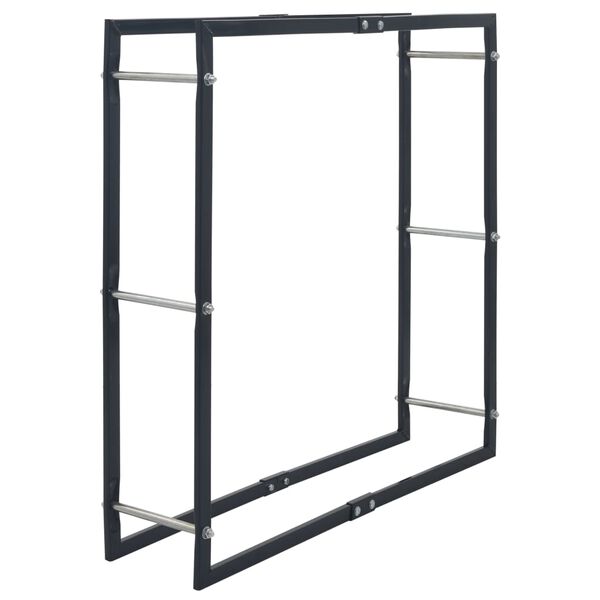 vidaXL Firewood Rack Black 100x25x100 cm Steel