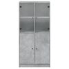 vidaXL Highboard with Doors Concrete Grey 68x37x142 cm Engineered Wood