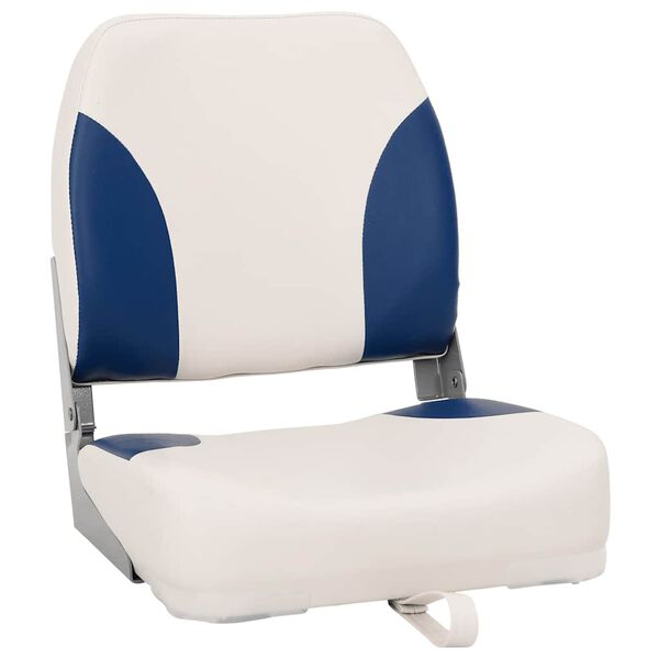 vidaXL Foldable Boat Seat 2 Set Blue and White 41x36x48 cm