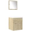 vidaXL 3 Piece Bathroom Furniture Set Sonoma Oak Engineered Wood