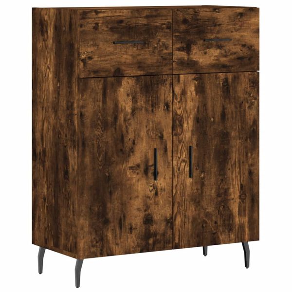 vidaXL Sideboard Smoked Oak 69.5x34x90 cm Engineered Wood