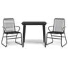 vidaXL 3 Piece Garden Dining Set Black PVC Rattan