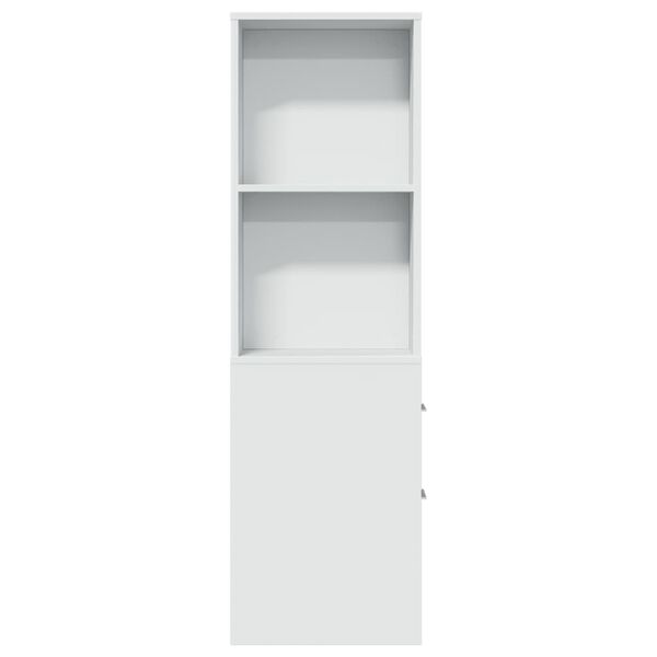 vidaXL Narrow Bathroom Cupboard with Wheels White Engineered Wood