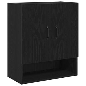 vidaXL Wall Cabinet Black Oak 60 x 30 x 70 cm Engineered Wood