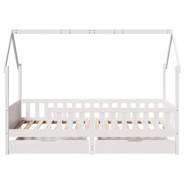 vidaXL Kids Bed Frame with Drawers without Mattress 90x190 cm Single Solid Wood