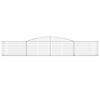 vidaXL Arched Gabion Baskets 10 pcs 400x30x60/80 cm Galvanised Iron