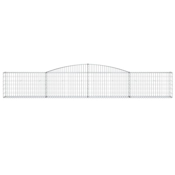 vidaXL Arched Gabion Baskets 10 pcs 400x30x60/80 cm Galvanised Iron