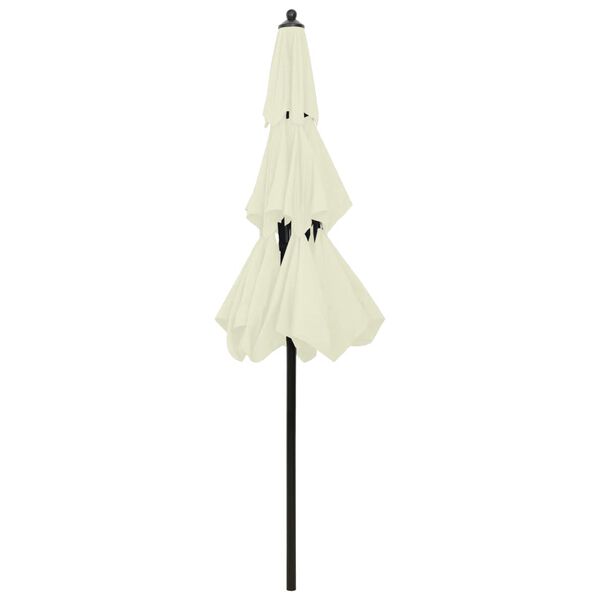 vidaXL 3-Tier Garden Parasol with Aluminium Pole Sand 2.5 m