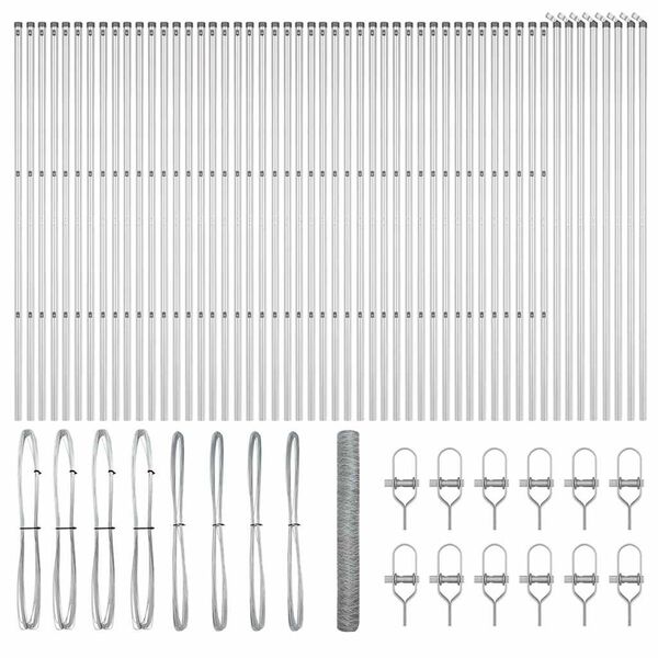 vidaXL Fence Post Silver 100 x 1.4 m (36 mm mesh) Steel