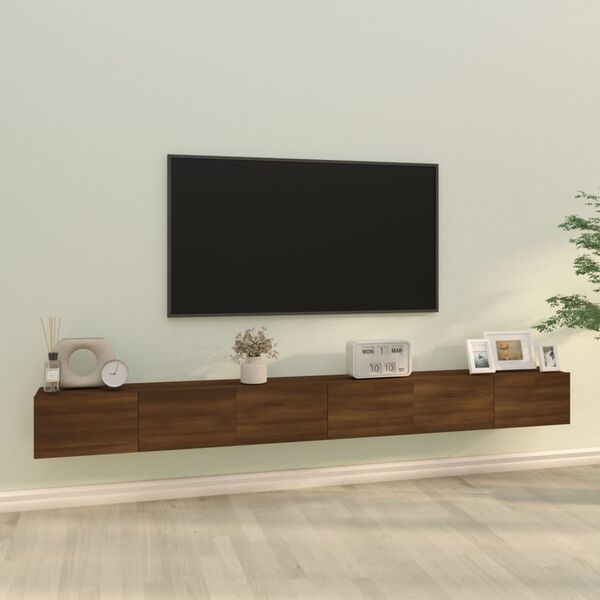 vidaXL 3 Piece TV Cabinet Set Brown Oak Engineered Wood