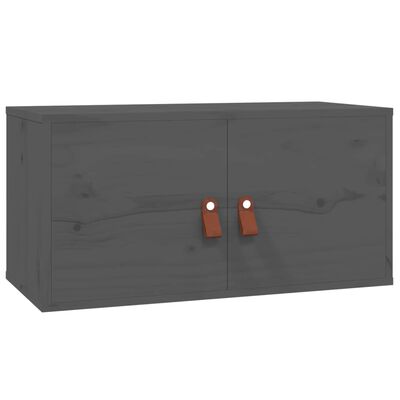 vidaXL Wall Cabinet Grey 60x30x30 cm Solid Wood Pine