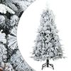 vidaXL Artificial Hinged Christmas Tree Snow Flocked Green and White