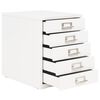 vidaXL Filing Cabinet with 5 Drawers Metal 28x35x35 cm White