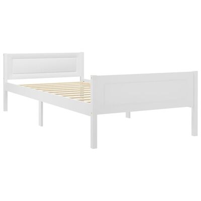 vidaXL Bed Frame Solid Pinewood White 90x200 cm