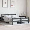 vidaXL Bed Frame without Mattress Dark Grey Solid Pinewood 140x200 cm