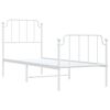 vidaXL Metal Bed Frame without Mattress with Footboard&nbsp;White 80x200cm