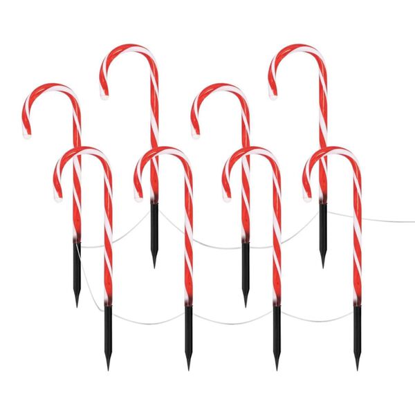 Ambiance Christmas Candy Cane Lights Set 8 Piece