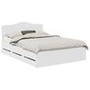 vidaXL Bed Frame with Drawer White 160 x 200 cm Engineer Wood