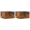 vidaXL Wall-mounted Bedside Cabinets 2 pcs Old Wood 34x30x20 cm