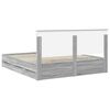 vidaXL Bed Frame with Drawer Grey Sonoma 180 x 200 cm Engineer Wood