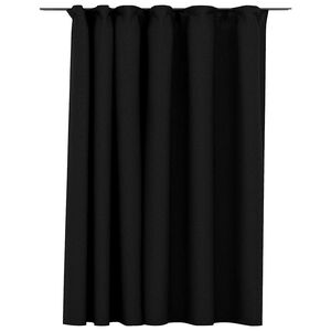 vidaXL Linen-Look Blackout Curtain with Hooks Anthracite 290x245 cm