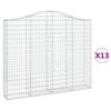 vidaXL Arched Gabion Baskets 13 pcs 200x30x160/180 cm Galvanised Iron