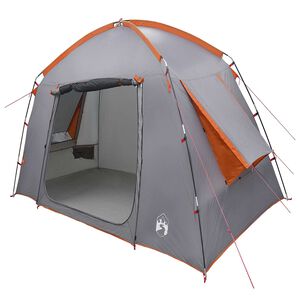 vidaXL Cabin Tent 3-Person Grey and Orange Polyester