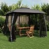 vidaXL Gazebo with Double Roof and Mesh Walls Anthracite 2.93x2.93 m Steel