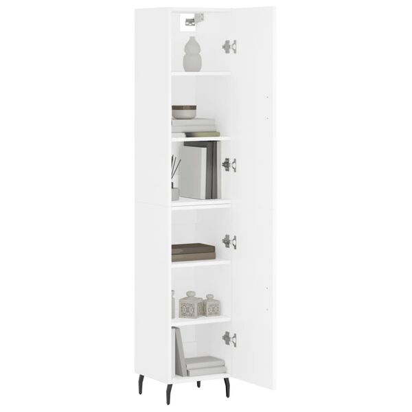 vidaXL Highboard White 34.5x34x180 cm Engineered Wood