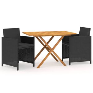 vidaXL Garden Dining Set | Black