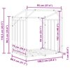 vidaxL Firewood Rack with Rain Cover 100.5x80.5x110.5 cm Galvanised Steel