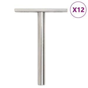 vidaXL Floating Shelf Brackets 12pcs Invisible &Oslash;10x100 mm Carbon Steel