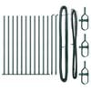 vidaXL Fence Post with Concrete Base 13 pcs Green Powder-Coated Steel