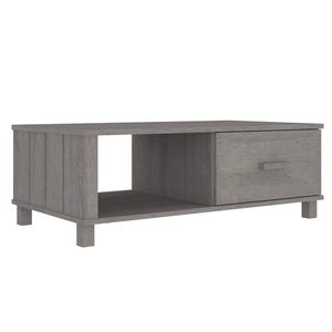 vidaXL Coffee Table "HAMAR" Light Grey 100x55x35 cm Solid Wood Pine