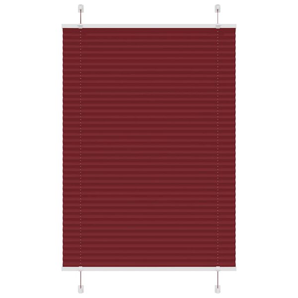 vidaXL Pleated Blind Bordeaux Red 95x150 cm Fabric Width 94.4 cm Polyester