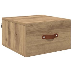 vidaXL Wall-mounted Bedside Cabinet Artisan Oak 35 x 35 x 20 cm
