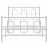 vidaXL Metal Bed Frame without Mattress with Footboard White 100x190cm