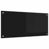 vidaXL Kitchen Backsplash Black 90 x 40 cm Tempered Glass